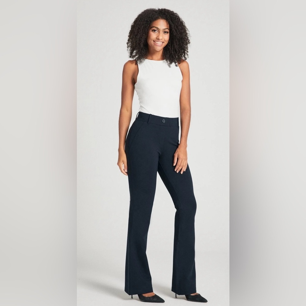Betabrand Navy Classic DPYP Dress Pant Yoga Pant Bootcut Size Large